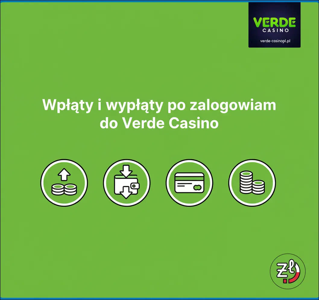 Wpłaty i wypłaty po zalogowaniu do Verde Casino